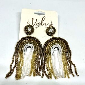 Viola Beaded Dangle Earrings New